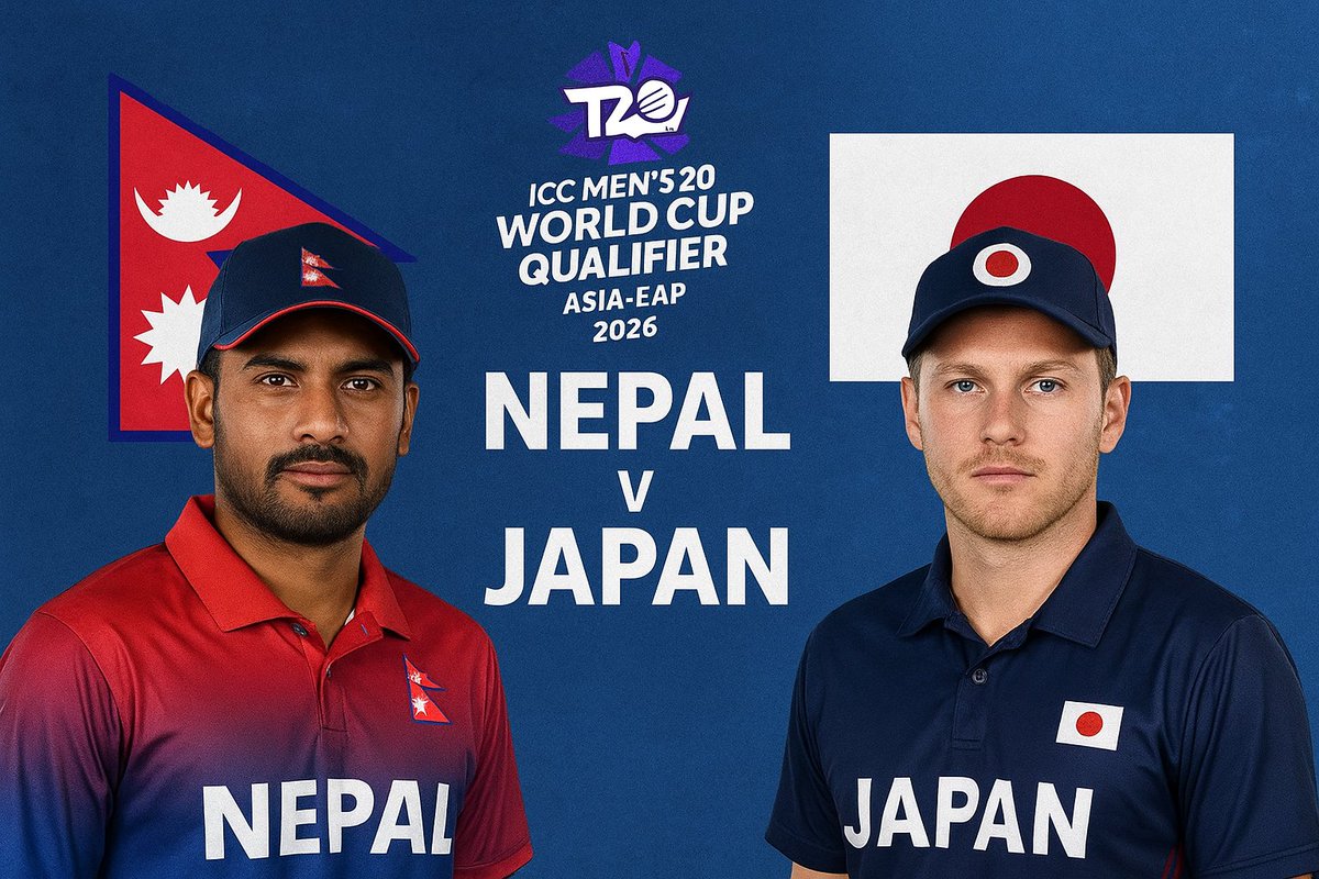 43rd-ranked 🇯🇵 Japan face 18th-ranked 🇳🇵 Nepal for the first time in senior men’s international cricket. Rankings don’t tell the full story — Japan’s fearless show vs Kuwait proved how far they’ve come. Nepal must stay sharp, early wickets &amp; spin will be key. Tricky test ahead!