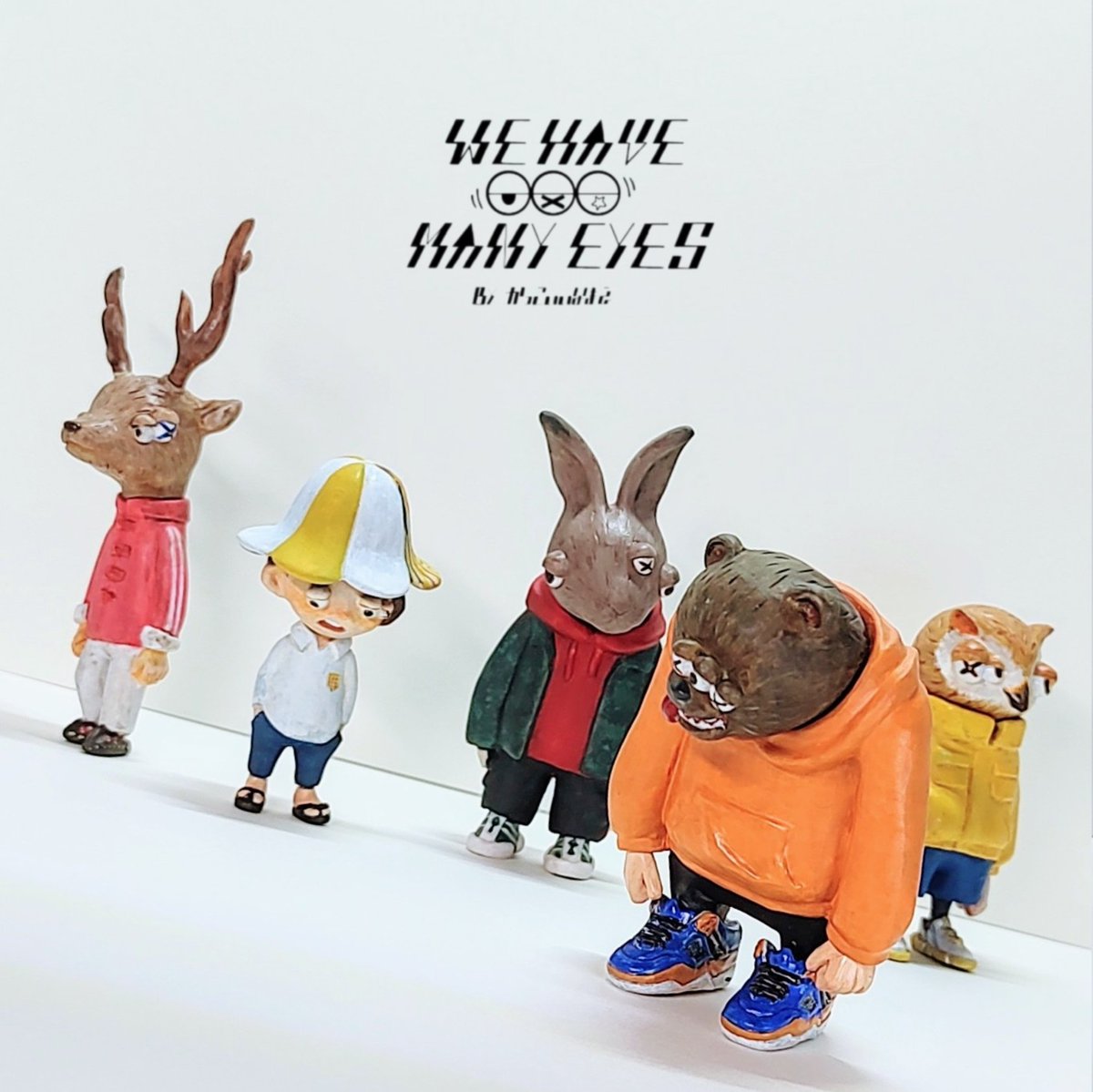 #KF2025 
塗装できたーーーー✌️
明日ですねよろしくお願い致します！！！

飴屋氏(<a href="/ameyashiki563/">飴屋</a>)デザインの新作ガレキ←7,000円
いつもの三つ目達→ガレキ1,500円/完成品5,000円

卓番A-5にてお待ちしております✌️😎✌️