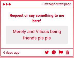 MxZapz's tweet image. "Merely and Vilicus being friends pls pls" -&amp;gt; this might be one of the most niche friendships ever but i fw it #merely #vilicus #admintwt #maymadness2012 
mxzapz.straw.page