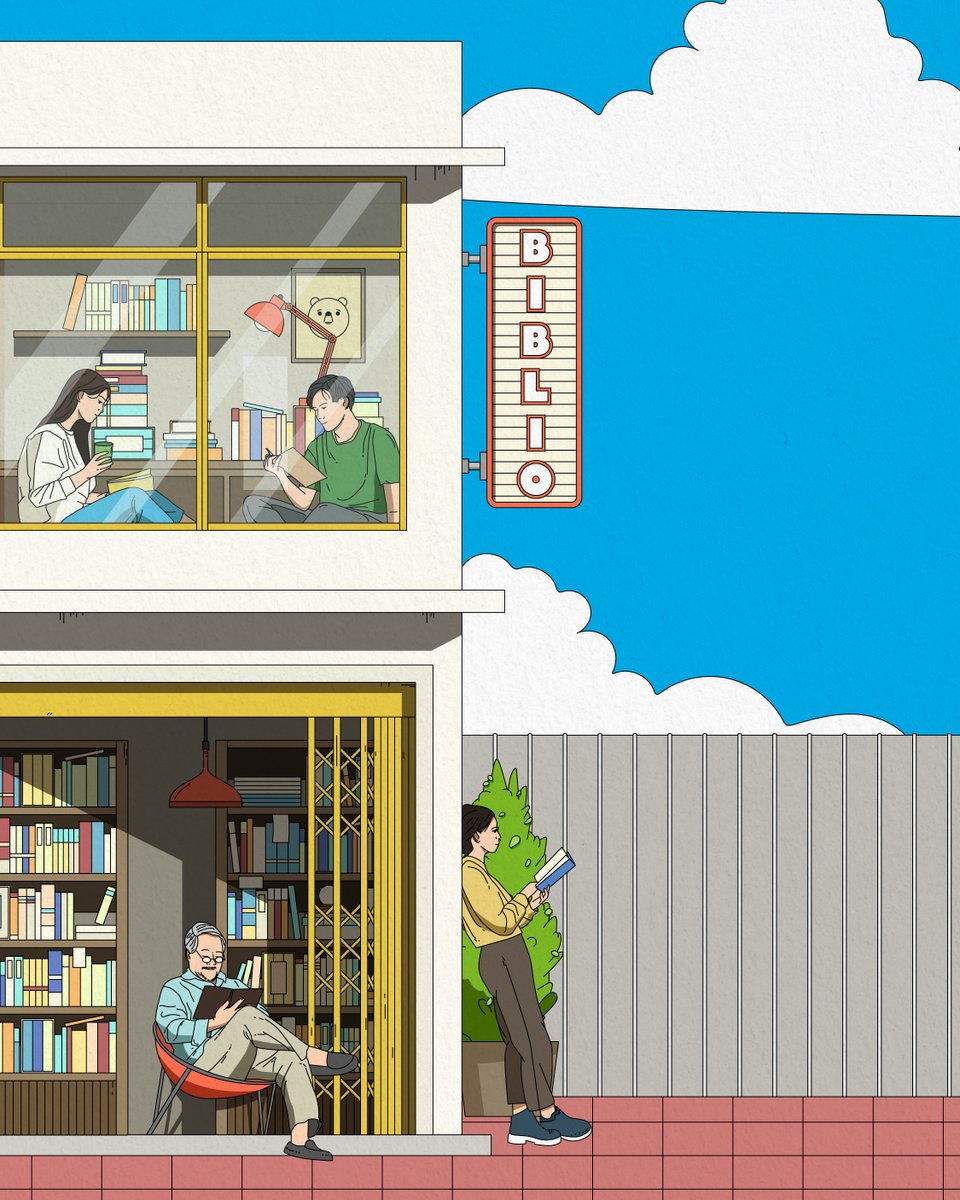 hooopartwork's tweet image. Public library illustration with @UrbanCreatureTH 

#illustration #book #art