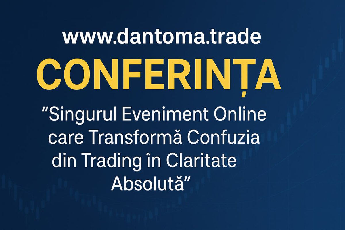 Alătură-te celor peste 5.000 de membri ai comunității 👋

“Învață Trading Gratuit”.  
Descoperă metoda pas cu pas prin care poți înțelege piețele Crypto, Forex și Bursa, ✅

dantoma.trade/invata-trading…

Pe 25 Octombrie 2025, poți alege claritatea.