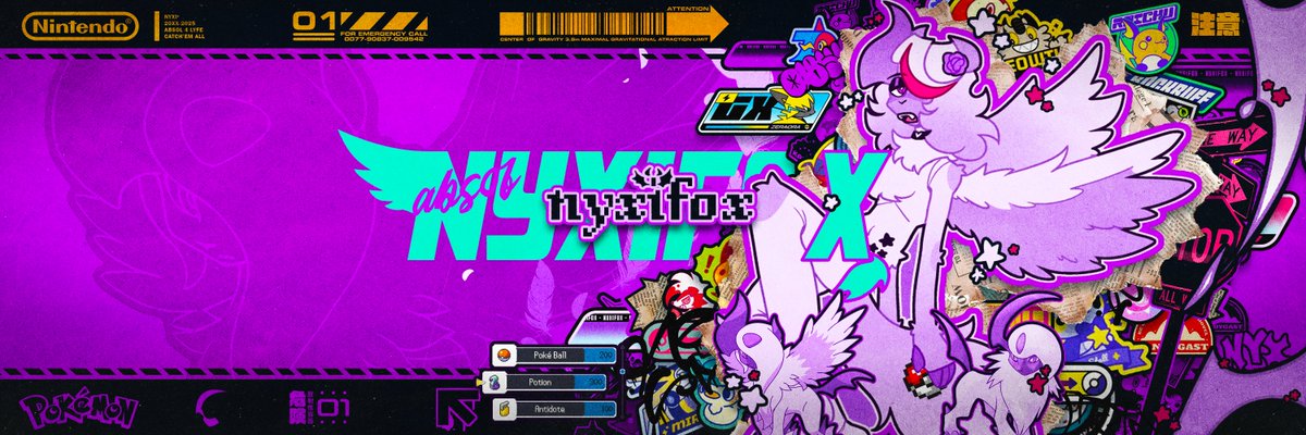 feeling mega vibrant this month :3
another header, this time for <a href="/nyxifox/">nyxifox</a> 🤍💜