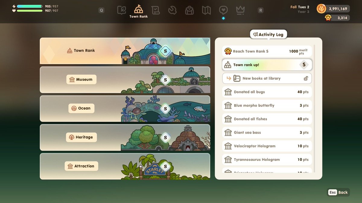 Those last museum pieces took a while but I finally reached Rank S in Coral Island 🥳