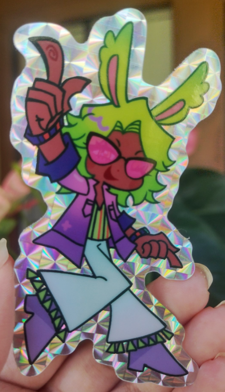 dancing green sticker...