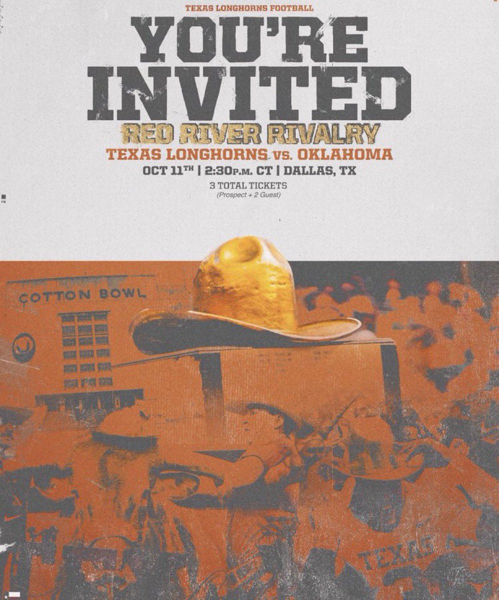 I will be at the Red River Rivalry Saturday. Thanks for the invite <a href="/TexasRecruiting/">Texas Football Recruiting</a>.