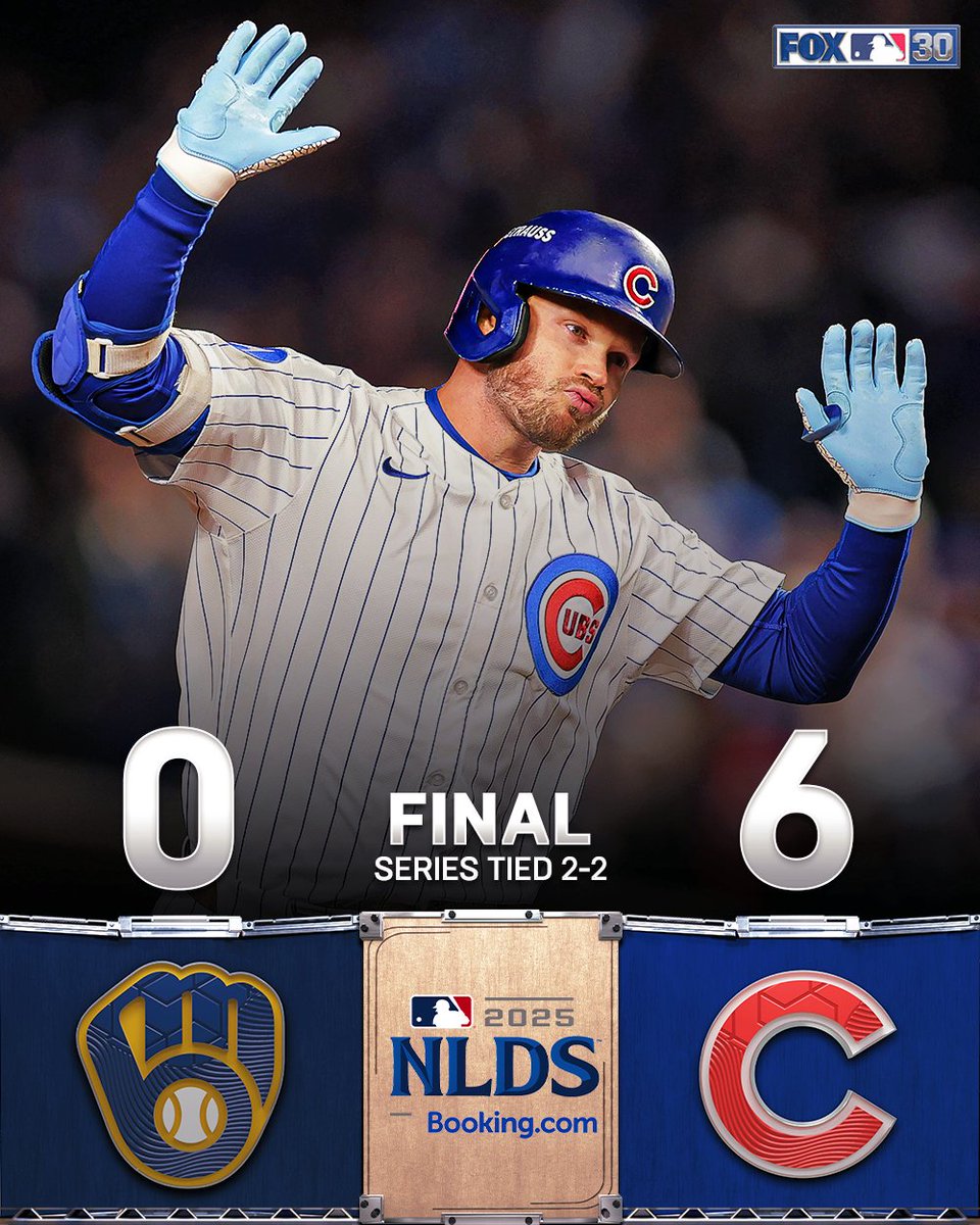 The Cubs take both games at Wrigley and force a winner-take-all Game 5 on Saturday! 🐻 