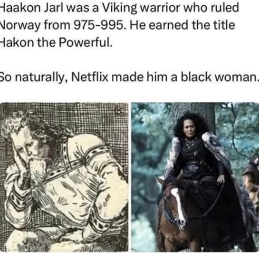 zeomonkey's tweet image. How @netflix is destroying and rewriting ACTUAL HISTORY to influence culture and erase historical figures for their woke ideology.
@norway 
#vikings 
#CancelNetflix