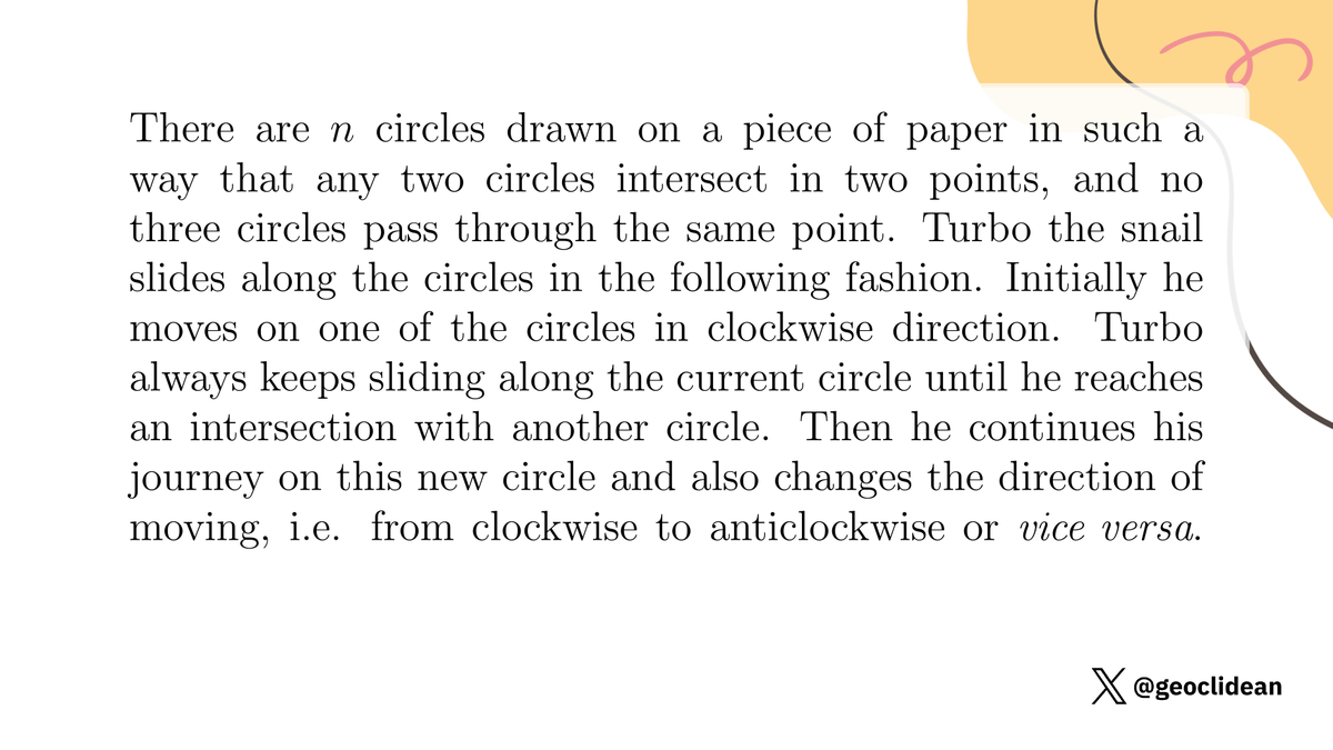 geoclidean's tweet image. IMO Shortlist 2014 C9
#IMOShortlist #Combinatorics #CombinatorialGeometry