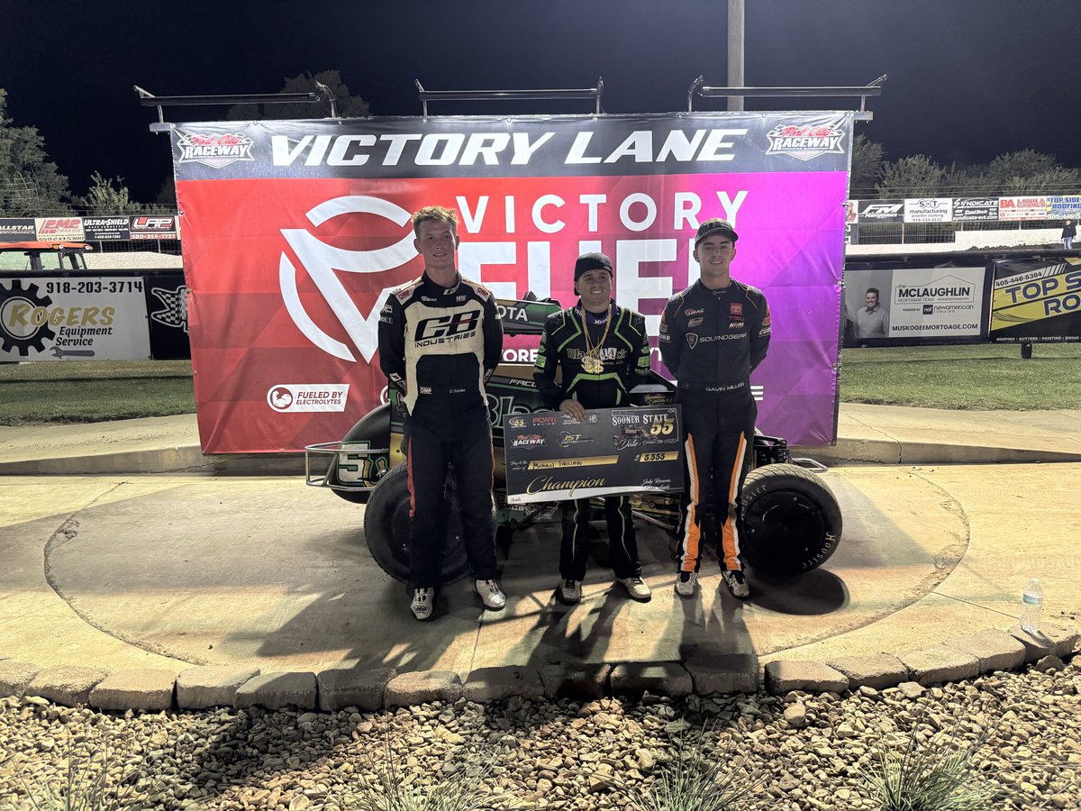 Michael Faccinto gets it done with the POWRi National &amp; West Midgets at Port City Raceway in the DRC Sooner State 55! Daison Pursley charged to second, with Gavin Miller rounding out the podium.
