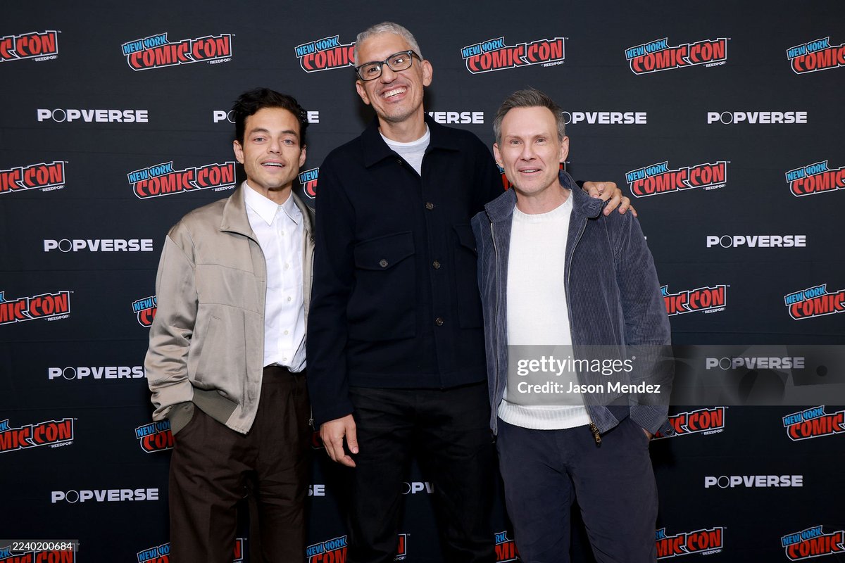 ramimalekthfans's tweet photo. รามี่ แซม และคริสเตียนกลับมารวมตัวในงานครบรอบ 10 ปี ของ Mr.robot ที่ New York Comic-con ค่ะ 🫠 https://t.co/T4cYFCfgrp