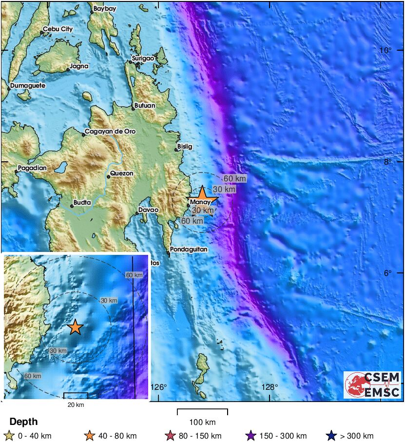 LastQuake's tweet image. 🔔#Earthquake (#lindol) M4.8 occurred 28 km E of #Manay (#Philippines) 24 min ago (local time 11:53:53). More info at:
📱m.emsc.eu/#app
🌐m.emsc.eu/?id=1878734
🖥emsc-csem.org/Earthquake_inf…