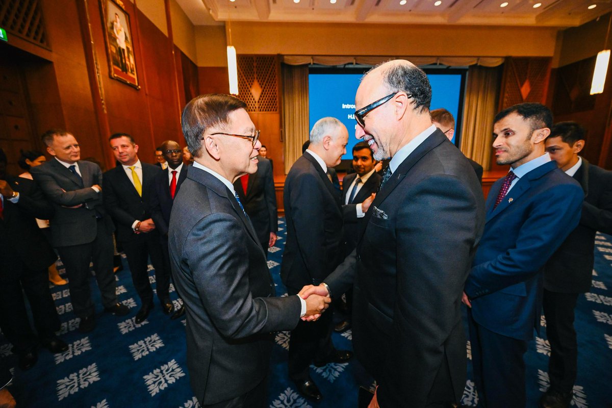 AmbMorBkk's tweet photo. It’s a pleasure attending a reception hosted by the Thai MoFA in honor of the newly appointed FM, H.E. Mr.  Sihasak Phuangketkeow, an opportunity to reaffirm the growing ties b/w Morocco &amp; Thailand and our shared commitment to further deepening them. https://t.co/MBIVaLNsXa