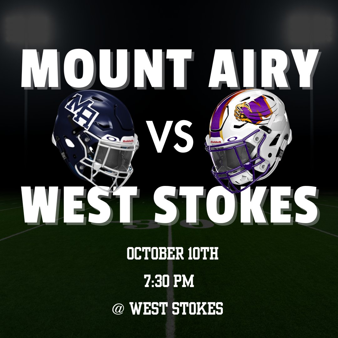 Our Mount Airy Bears are back on the road tonight for a conference matchup with the West Stokes Wildcats!

Kickoff will be at 7:30pm at West Stokes High School in King.

Let's go Bears!! 🐻🏈