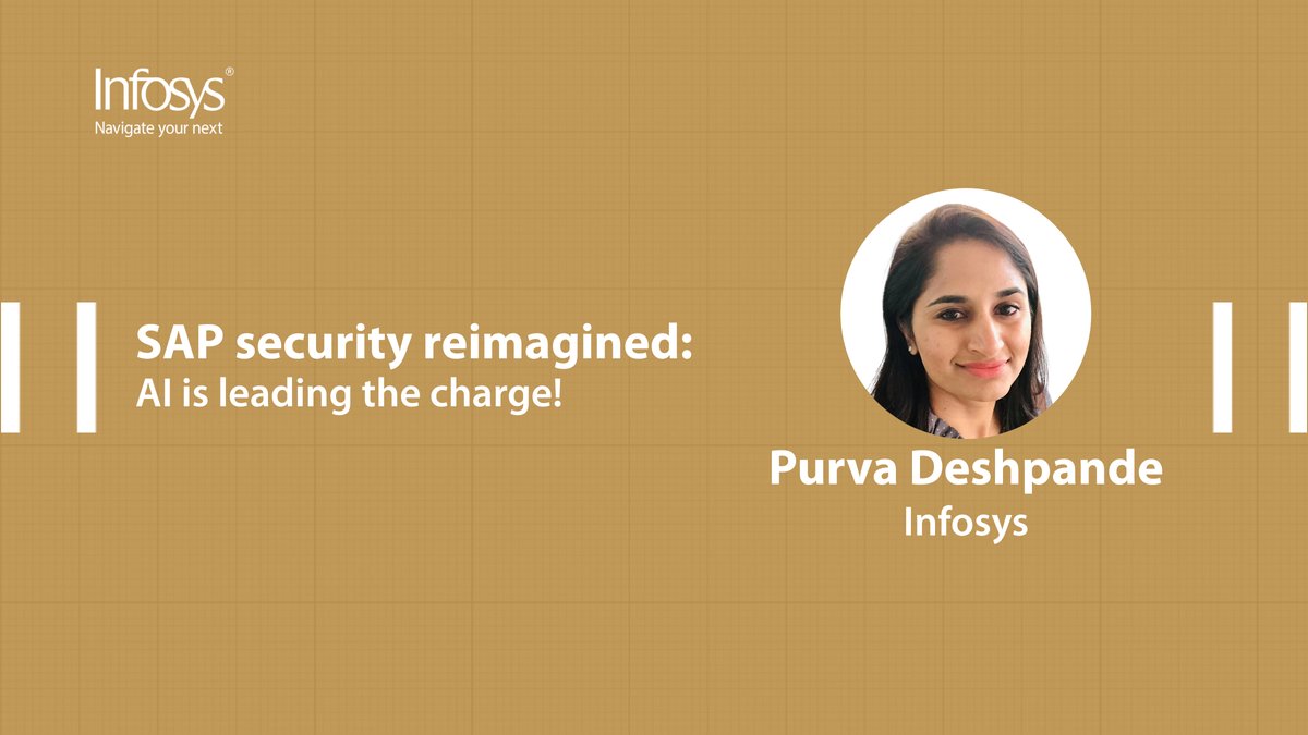 Infosys's tweet image. SAP systems power global enterprises, but legacy security can&apos;t keep up. #AI is transforming #SAPSecurity with smarter patching, #ThreatDetection, and enabling risk-driven resilience. Read the full blog by Purva Deshpande to learn more: infy.com/43f13T5…