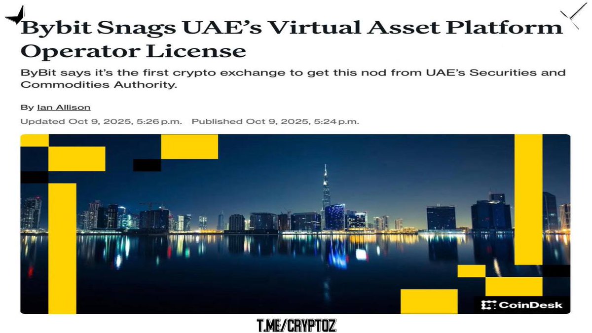 DeTopiq's tweet image. 🇦🇪 #MNT Bybit exchange was issued a license of a «virtual asset platform operator» in the UAE - coindesk