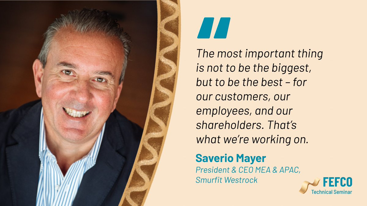 During a panel on mergers &amp; acquisitions in the corrugated industry, Saverio Mayer, President &amp; CEO MEA &amp; APAC at <a href="/smurfitkappa/">Smurfit Westrock</a>, had a clear message:

👍Being the best possible partner for customers and employees matters most.

Read more! 👇

#CircularByNature #FEFCOTS2025