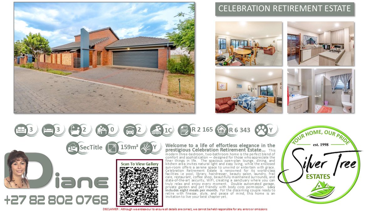 SilverTreeRSA's tweet image. @SilverTreeRSAste #realestate #propertiesforsale #secure #househunting #forsale #newhome #realtor #realtors #home #realty #property #investment #listing #newlisting #randburg #CelebrationRetirementEstate

silvertreeestates.co.za/properties/P11…