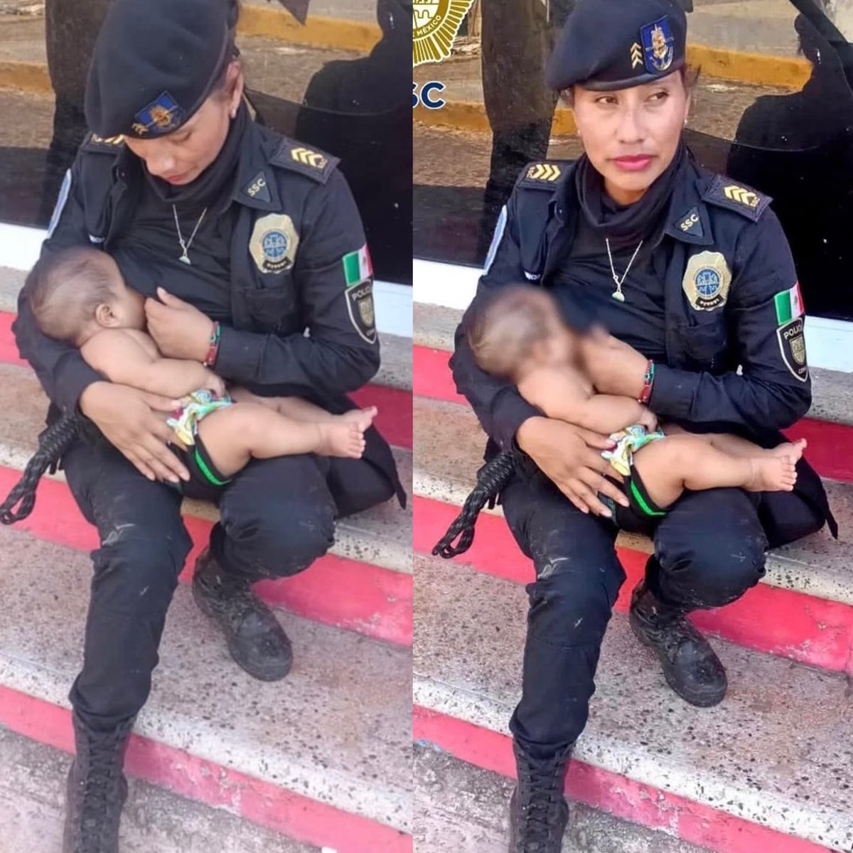 creepydotorg's tweet image. A Mexican police officer breastfed a 4-month-old baby who had been starving for several hours after a deadly hurricane hit Acapulco.