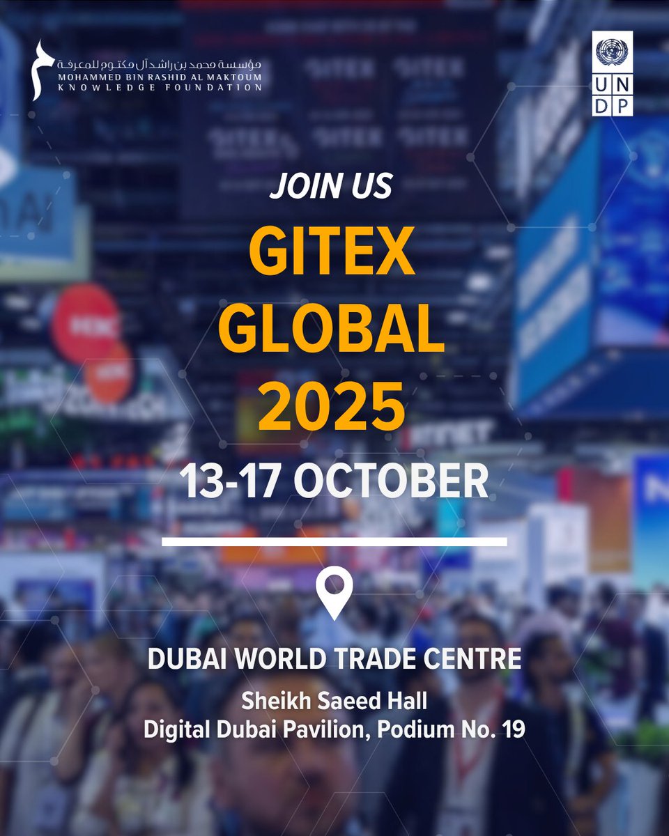 knowledge4All1's tweet image. Visit us at #GITEXGlobal 2025 and explore key initiatives of the Knowledge Project.
🗓️ 13-17 October
📍 Dubai World Trade Centre 👇
visit.gitex.com