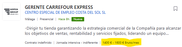 clasicempresa's tweet photo. 1400€ brutos al mes por ser gerente de tienda

Todo en orden https://t.co/27C9MgV9Uv