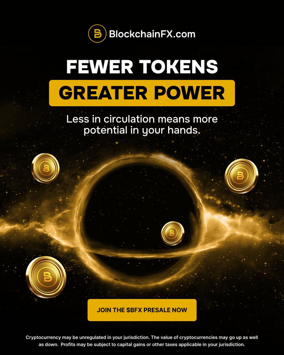 BlockchainFXcom's tweet image. ⚡ Fewer Tokens. Greater Power.
Less supply means more potential in your hands.
The power of scarcity is driving massive value, and early holders stand to benefit the most.
What's your move?
Join the $BFX presale now 👉 BlockchainFX.com
#BFX #BlockchainFX #Presale…