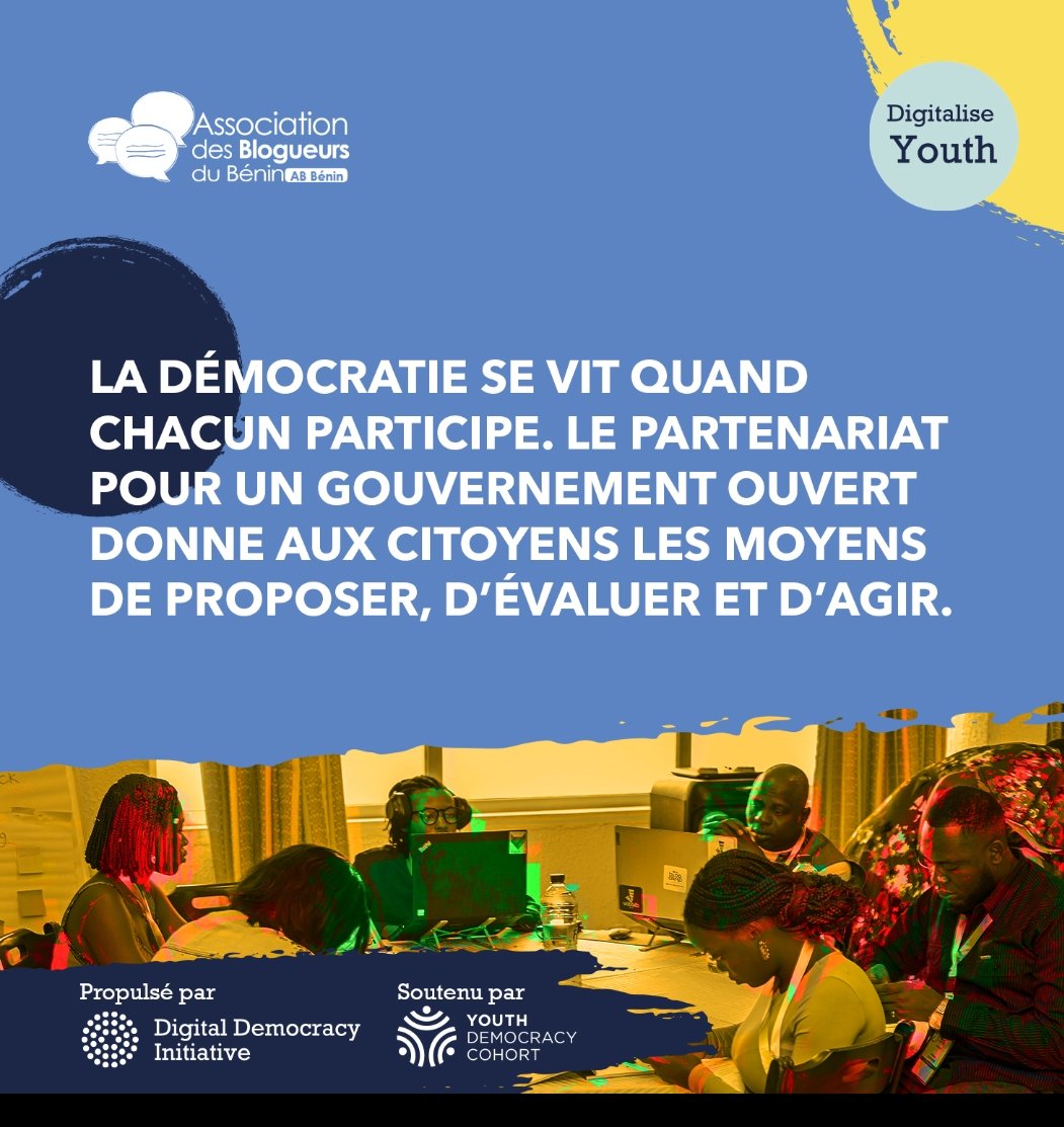 démocratie ne se délègue pas, elle se partage.
Le Partenariat pour un Gouvernement Ouvert permet à chacun de contribuer à une gouvernance responsable.
#GenerationOGP #BlogueursduBenin #opengov229