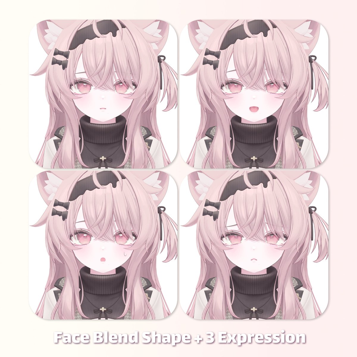 【エク, Eku】 🍒 Makeup Texture &amp; Blend Shape 🍒

「クールで気高いピンクニュアンスの猫のような表情に惹きつける、Ekuちゃん向けのメイクテクスチャとフェイスブレンドシェイプを出品いたしました。どうぞよろしくお願いいたします。🩷」

— OPEN SALE —   
~2025.10.17
  
700円 → 500円 | ALL