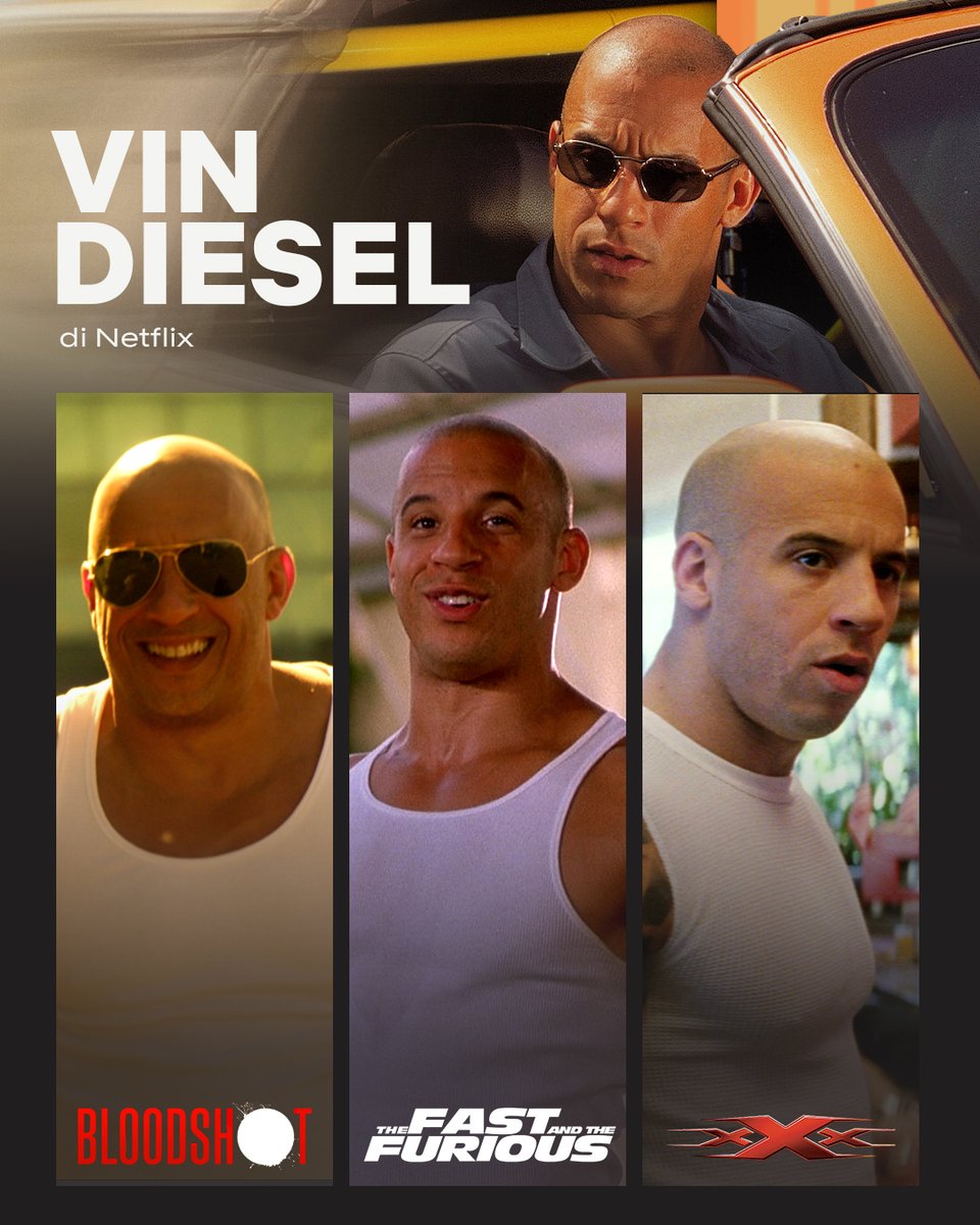 NetflixID's tweet image. Ada yang kurang kalo karakter Vin Diesel nggak pake kaos kutang… Ini dia rekomendasi film-filmnya Vin Diesel waktu blio:

Mati terus idup lagi ✅
Jago ngebut-ngebutan ✅
Jadi agen rahasia ✅