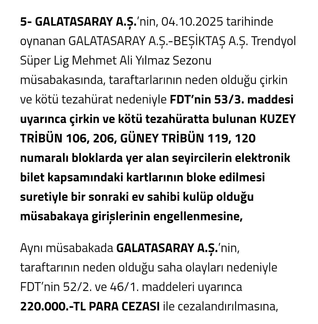 "Eminiz ki yine yanılmayacağız dedik ve yine yanılmadık!" 

gs-bjk maçında "2 oraya 2 buraya ver, tamam yeter" zihniyetiyle verilen 4 blok ceza!

Üzülerek söylüyoruz ki futboldaki adalete dair umutlarımız bir kat daha azaldı

Kararı sizlerin takdirlerine bırakıyoruz...
<a href="/TFF_Org/">TFF</a>