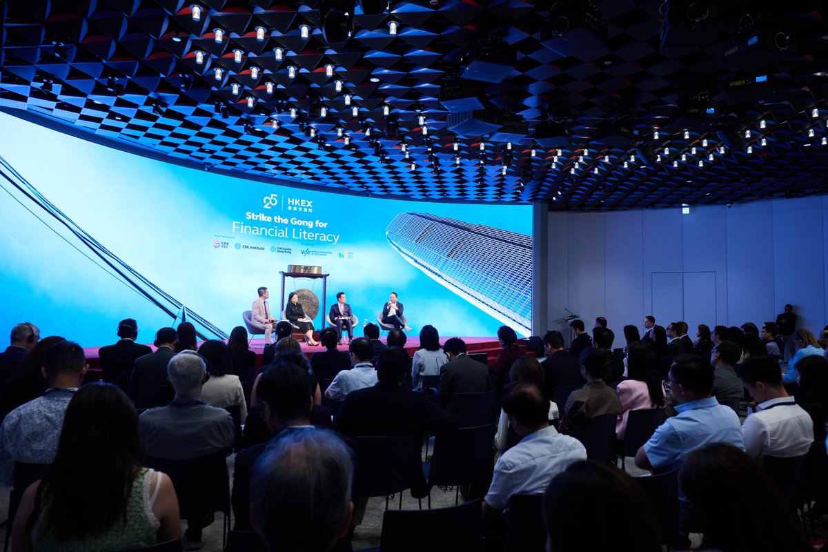 In celebration of #WorldInvestorWeek, HKEX joined with IFEC, the  @CFAinstitute, and CFA Society Hong Kong in a Strike the Gong ceremony  yesterday to advance financial literacy through insightful conversations on  how #technology