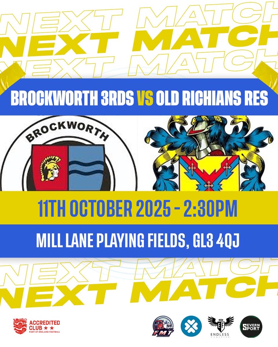 Old Richians AFC (@oldrichiansafc) on Twitter photo Coming up this weekend:
1sts enjoy a week off
Reserves visit <a href="/BrockAlbion/">Brockworth Albion FC</a>
Get down and support the lads
🔵🟡
<a href="/SevernSport/">Severn Sport</a> <a href="/swsportsnews/">South West Sports News</a> <a href="/BrianRossiter1/">Brian Rossiter</a> <a href="/Cheese_manAVFC/">Craig Newton</a> <a href="/Stroud_League/">Stroud & District Football League</a> <a href="/TheLocalAnswer/">The Local Answer</a> <a href="/SJY_journo/">Sam Yapp</a> <a href="/GlosFA/">Gloucestershire FA ⚽</a> <a href="/AdelfosUK/">Adelfos Web Design</a> <a href="/endlessfugitive/">endlessfugitive</a> Coming up this weekend:
1sts enjoy a week off
Reserves visit <a href="/BrockAlbion/">Brockworth Albion FC</a>
Get down and support the lads
🔵🟡
<a href="/SevernSport/">Severn Sport</a> <a href="/swsportsnews/">South West Sports News</a> <a href="/BrianRossiter1/">Brian Rossiter</a> <a href="/Cheese_manAVFC/">Craig Newton</a> <a href="/Stroud_League/">Stroud & District Football League</a> <a href="/TheLocalAnswer/">The Local Answer</a> <a href="/SJY_journo/">Sam Yapp</a> <a href="/GlosFA/">Gloucestershire FA ⚽</a> <a href="/AdelfosUK/">Adelfos Web Design</a> <a href="/endlessfugitive/">endlessfugitive</a>