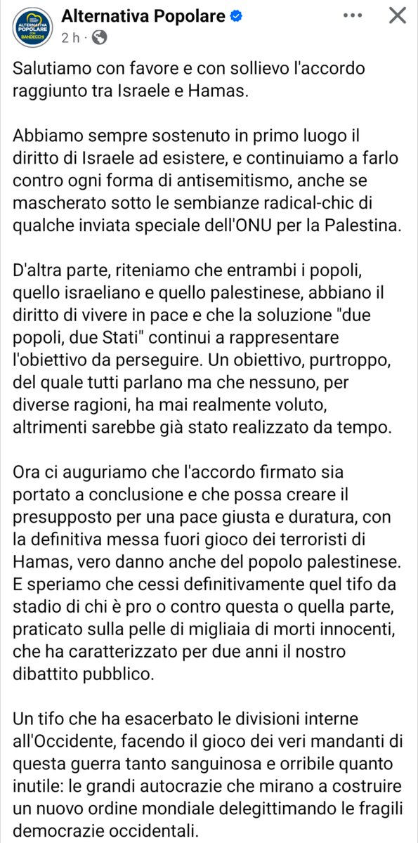 Alternativa Popolare tweet media