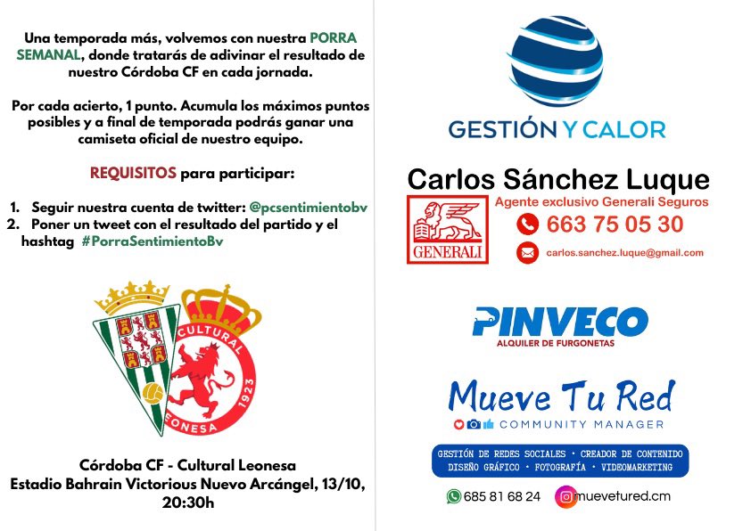 ⚪️🟢 𝙋𝙊𝙍𝙍𝘼 𝙎𝘽𝙑 ⚪️🟢

⚽️ Vamos a por una nueva victoria en casa.

Participa en nuestra #PorraSentimientoBv y ve acumulando puntos para poder conseguir una camiseta oficial.

⚠️ Recuerda cumplir con todos los requisitos 👇🏻