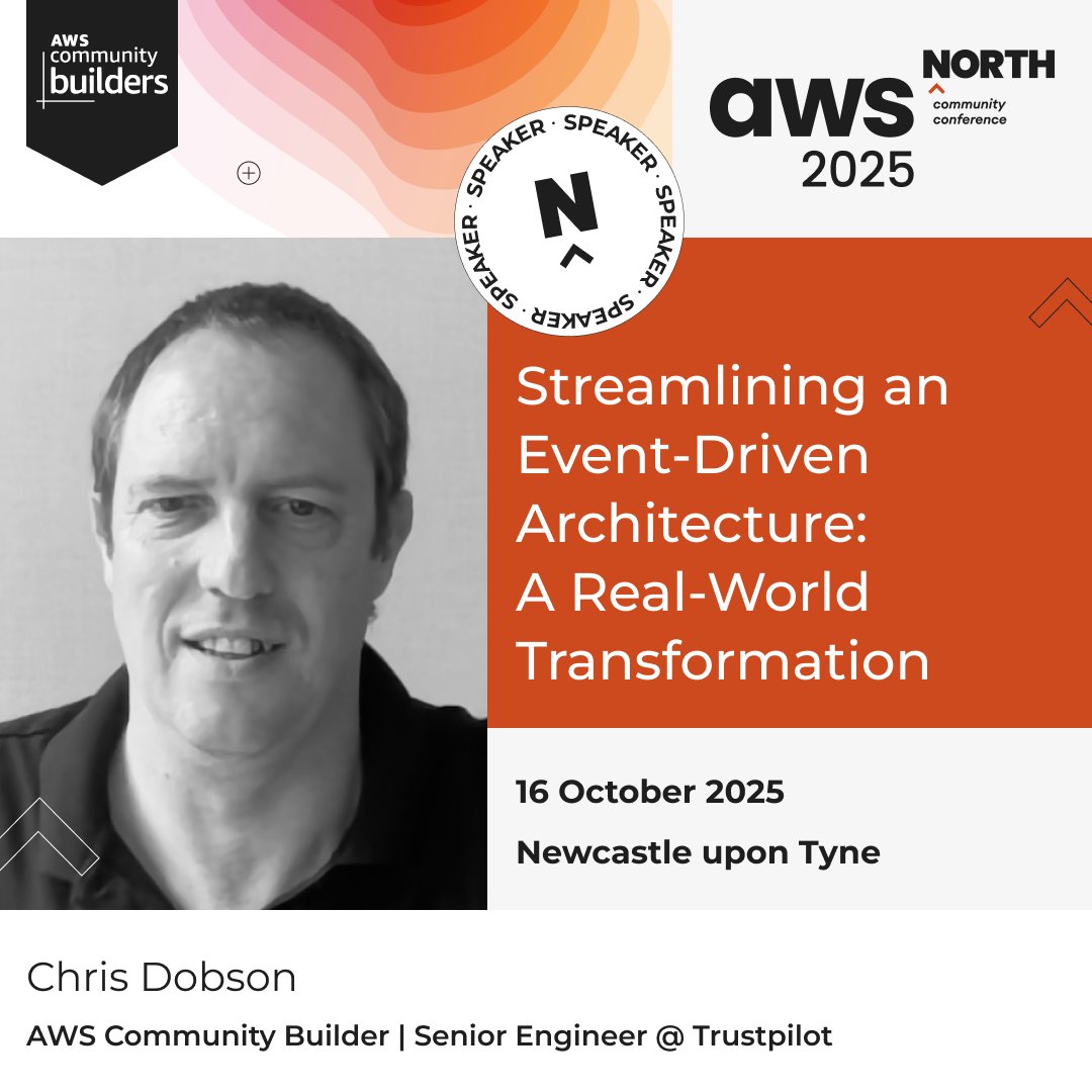 What happens when your event-driven architecture turns into a “big ball of mud”? 

At #AWSNorth2025, <a href="/chrisdobby/">Chris Dobson</a> will share how his team transformed a production EDA into a governed, observable &amp; discoverable system, all without data loss.

🎟️ eventbrite.co.uk/e/aws-north-co…