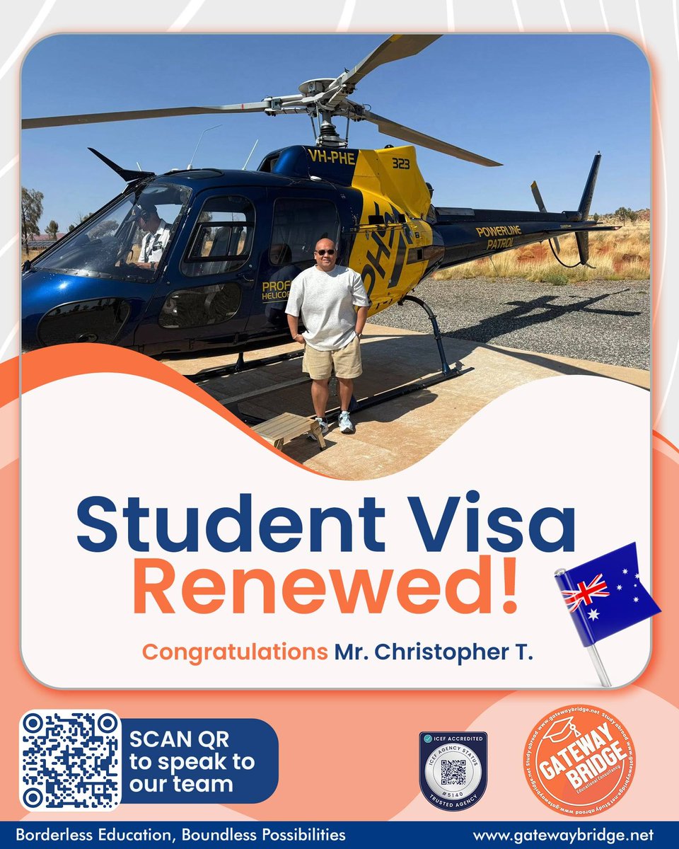 𝐌𝐫. 𝐂𝐡𝐫𝐢𝐬𝐭𝐨𝐩𝐡𝐞𝐫 𝐓. just nailed the proof! ✅With clear planning and expert execution, he showed that your international education absolutely does not have to be interrupted.

🔗 gatewaybridge.net/contactus

#StudyAbroad #VisaProof #VisaSuccess