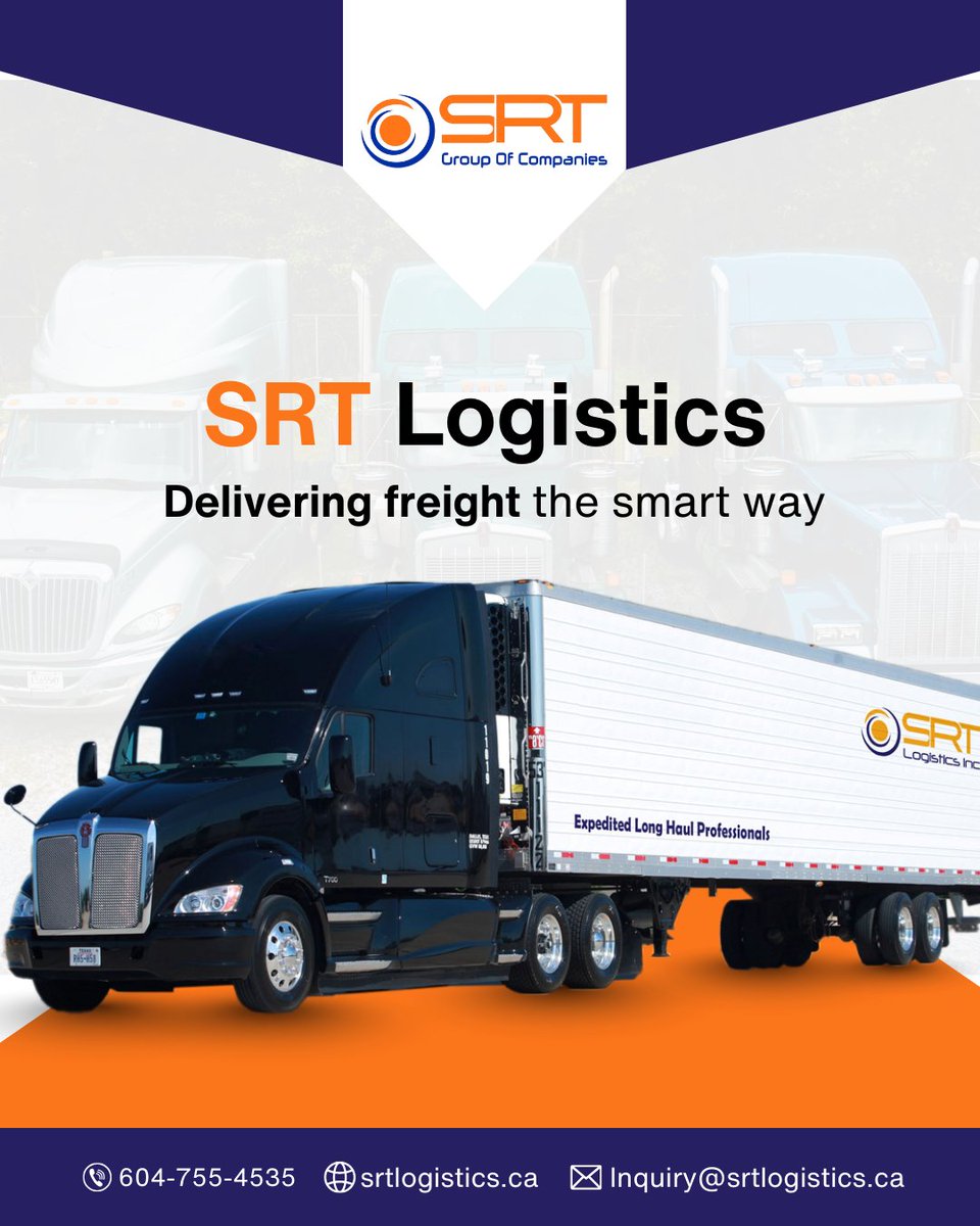 Srtlogistics_ca's tweet image. 🚛 SRT Logistics Making Freight Simple and Reliable.

From pickup to delivery, we handle your shipments with care and precision so your business keeps moving forward.

Ready to ship smarter? 
📞 604‑755‑4535 | 🌐 srtlogistics.ca

#SRTLogistics #SmartFreight