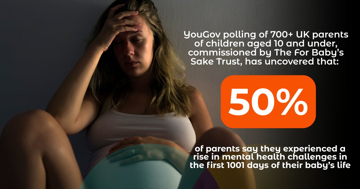 forbabyssake's tweet photo. To mark World Mental Health Day, we’ve released findings from our YouGov poll of over 700 UK parents, where we asked about their mental health in the first 1001 days — from pregnancy to their child’s second birthday.
We found that:
➡️50% of parents say they experienced a rise in mental health challenges in the first 1001 days of their baby’s life.
➡️Almost 1 in 10 Dads said they turned to alcohol or substances more during the first 1001 days of their child’s life.
➡️1 in 3 parents overall reported more conflict in their relationship during the first 1001 days.
The For Baby’s Sake Trust is calling for all professionals who work with expectant and new parents to embed routine questions about mental health and emotional wellbeing into their practice, ensuring both parents are supported during the first 1001 days.
Read the survey results here: https://t.co/32NJ6NbRwf
#WorldMentalHealthDay #BreakTheCycle
