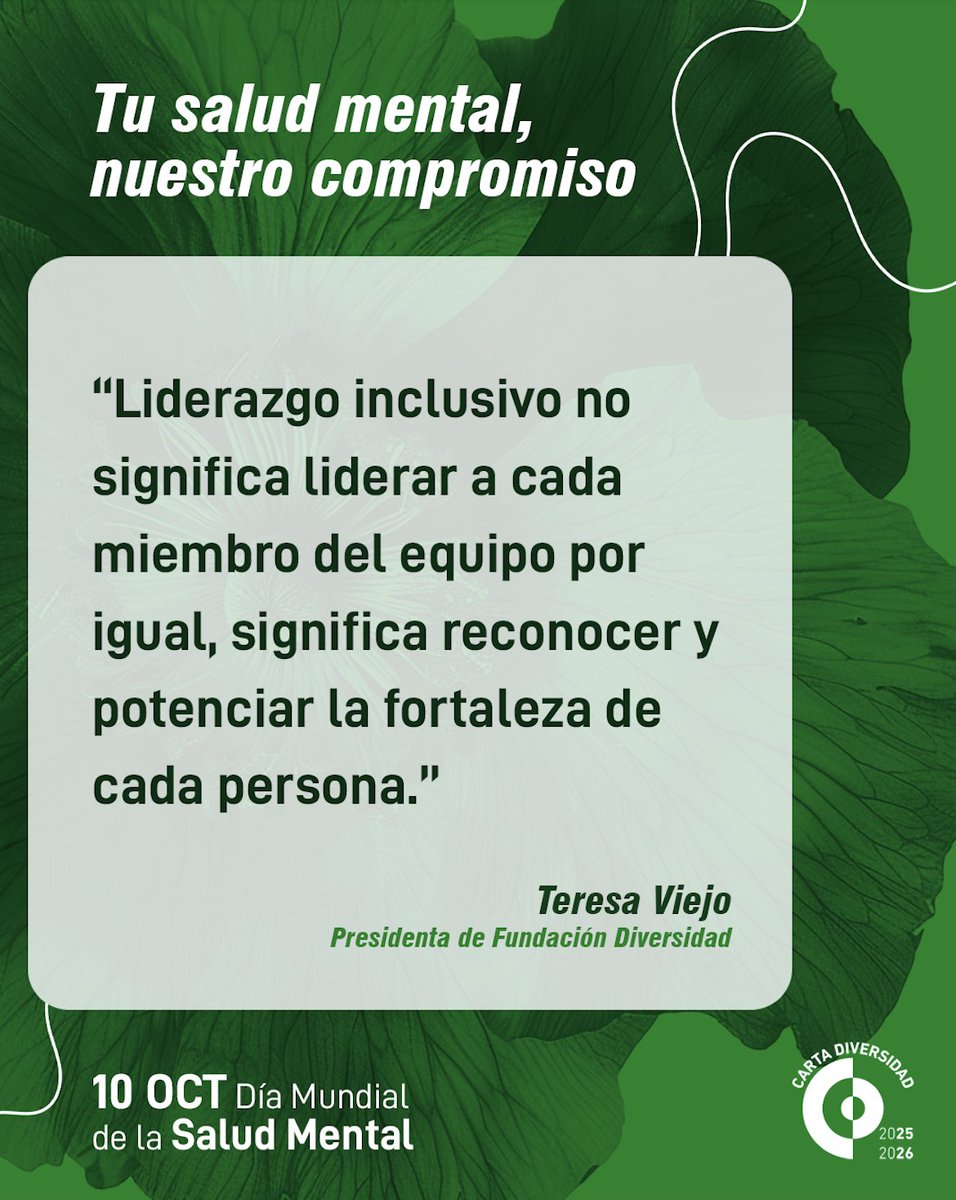🧠🧘‍♀️ Hoy, 10/10 es el Día Mundial de la Salud Mental, una fecha para recordar que cuidar nuestro bienestar emocional es clave.

🧩 Lo hacen a través de 4 ejes clave de la campaña:

💚 Liderazgo inclusivo | 💛 Cultura inclusiva
🩷 Conciliación | 💙 Estigmas y prejuicios