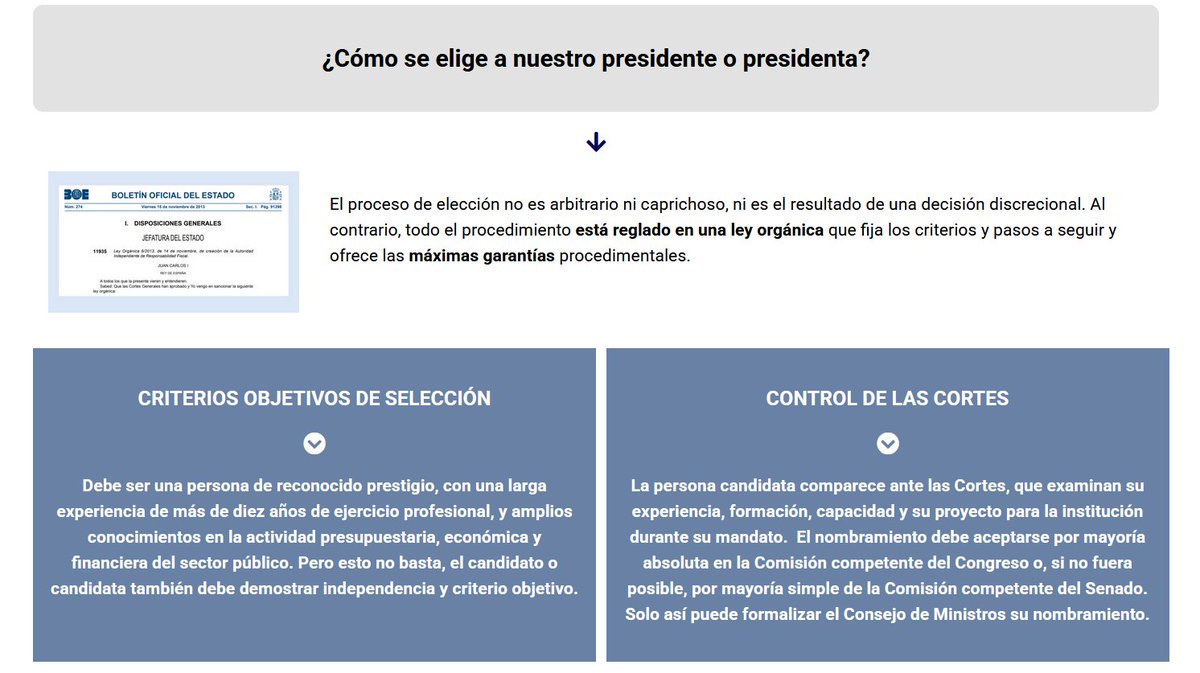 AIReF_es's tweet photo. ➡️¿Cómo se elige al 𝐩𝐫𝐞𝐬𝐢𝐝𝐞𝐧𝐭𝐞 𝐨 𝐩𝐫𝐞𝐬𝐢𝐝𝐞𝐧𝐭𝐚 de la #AIReF? Un proceso reglado por ley, con control parlamentario y un objetivo: garantizar independencia y neutralidad. 🗓️En marzo de 2026 se abrirá una nueva etapa con la renovación de la presidencia 
Descúbrelo en #AIReFDivulga 👉https://t.co/5d8VEAOcFP