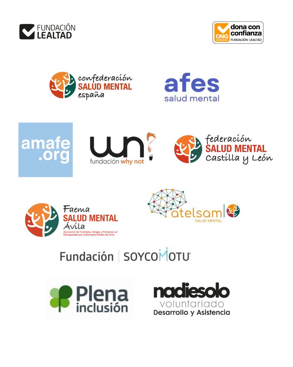 ¿Sabías que 1 de cada 4 personas en España tendrá algún problema de salud mental a lo largo de su vida?

👐 En el #DíadelaSaludMental,queremos poner en valor a las ONG Acreditadas que trabajan en este ámbito

Conócelas con nuestro buscador:
fundacionlealtad.org/ong/#/dfclassi…