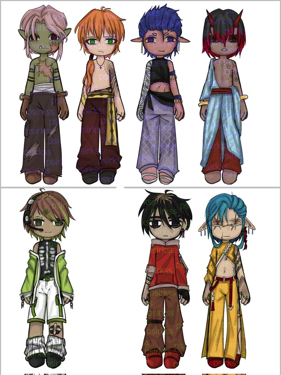 psirkss's tweet image. Величенький пак адоптів по 100гривнів 
Оплата моно або приват 
За 150 ще + чібі артик намалюю
Писати в тг: @/shewioo
#адопти #украрт  #Adopt