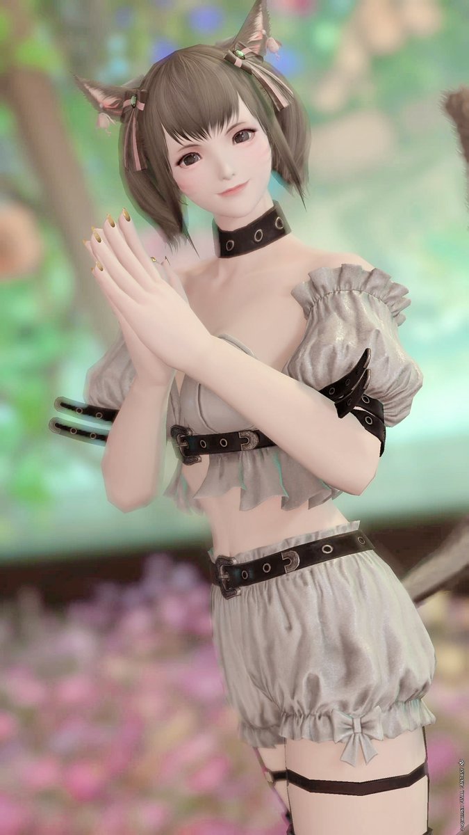 ガラテアー🤍
わかりづらいけどパールホワイトにしてみた！
かわいーです🎀🐈‍⬛
#ミコッテ