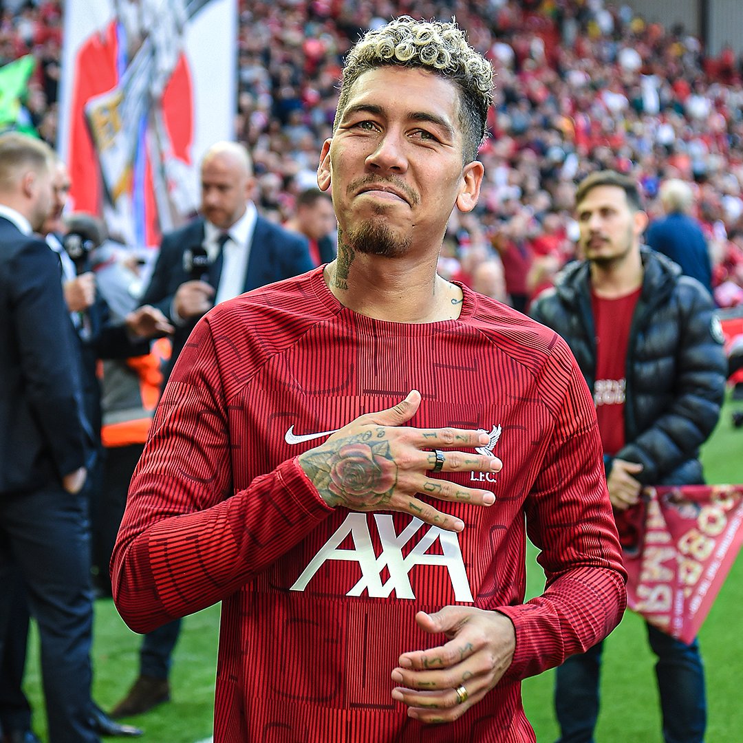 AnfieldFootball's tweet photo. 🗣️ Salah on Firmino: “He is one of the best players to ever play for Liverpool. He just played for the team. He doesn’t really care about scoring that much, he just wants to enjoy his game and just play football and wants the team to win." https://t.co/zNQJoWI7ab