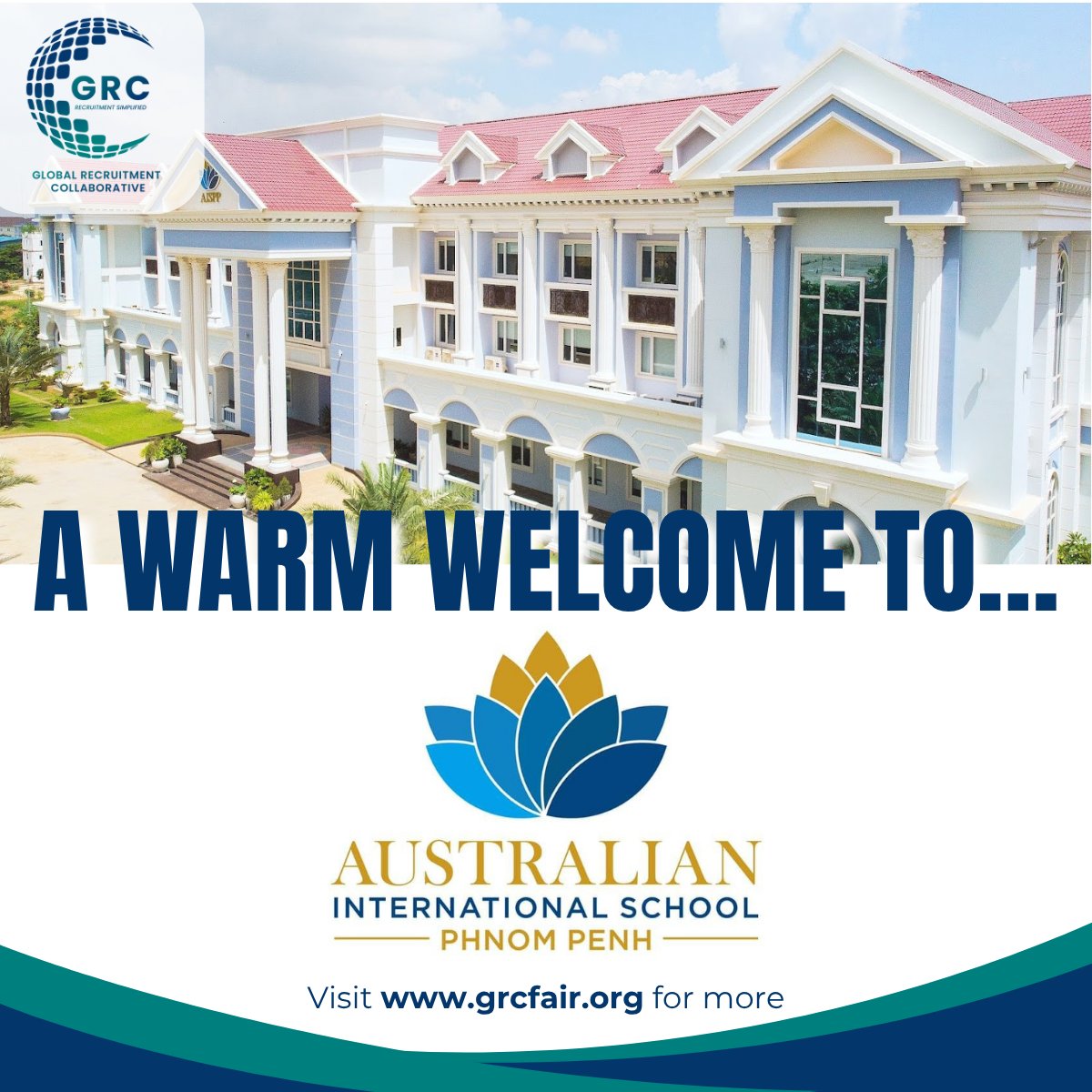 Cambodia’s only 4-Programme IB school, Australian International School Phnom Penh blends the Australian curriculum with IB PYP, MYP, DP &amp; CP, delivering world-class education from ages 2 to 18.

We’re thrilled to welcome them to our community.  grcfair.org