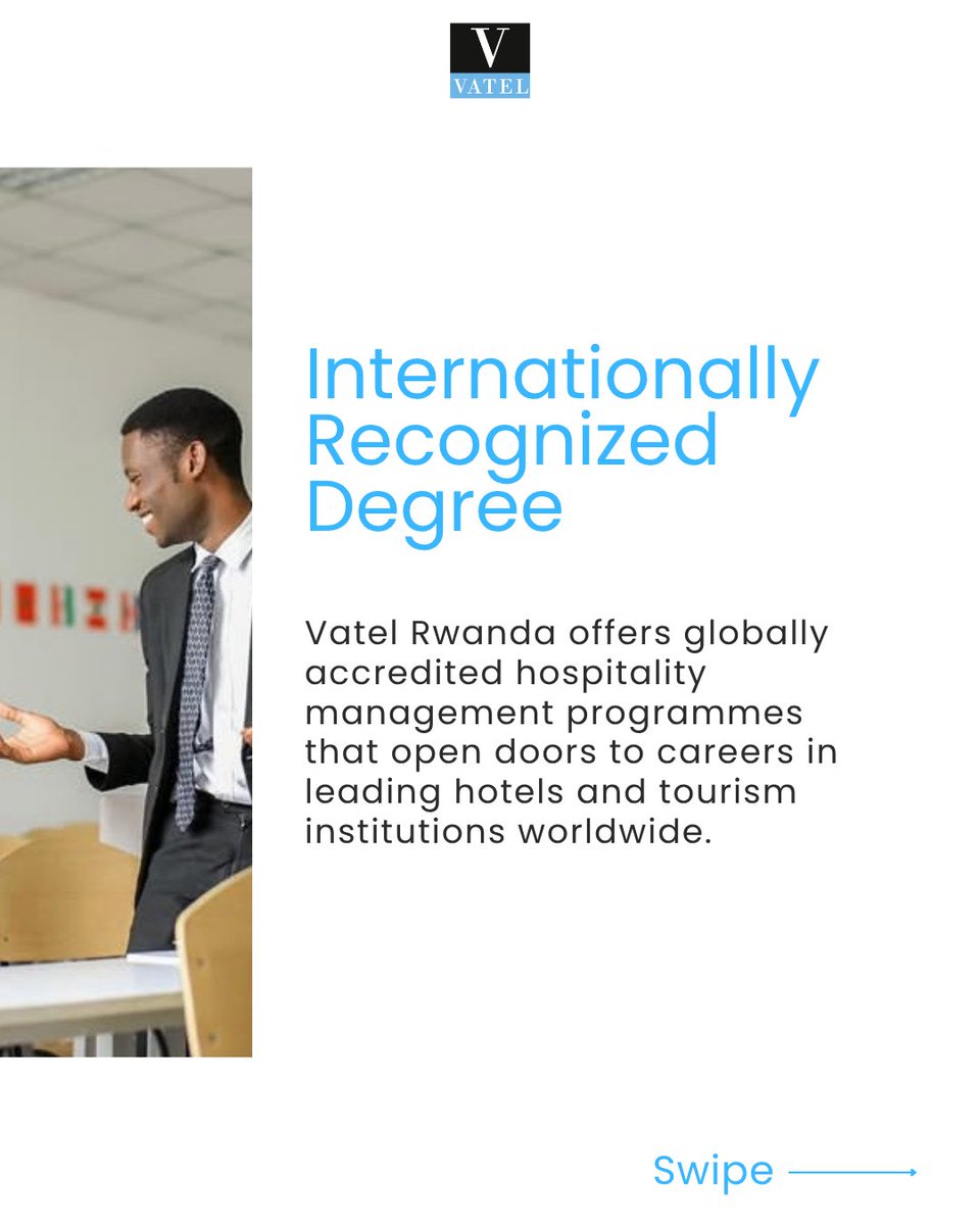 VatelRw's tweet image. Start your hospitality and tourism journey at Vatel Rwanda, where hands-on learning in Kigali City meets a global network that opens doors to leadership opportunities. 
Apply now 👉 vatel.rw
#VatelRwanda #HospitalityEducation #StudyInRwanda #TourismAndHospitality