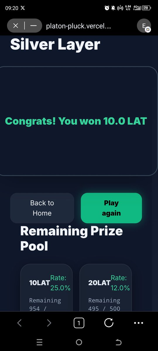 otemegift's tweet photo. I just won 10 $LAT from playing https://t.co/u2IOSOvfhY and this was achieved within few mins of joining the game.

Setup is easy and straightforward, create or import existing account to TokenPocket.

Copy the link above and join.

Giving out LAT gas fee, comment your 0x address https://t.co/J3mRaxmJz8