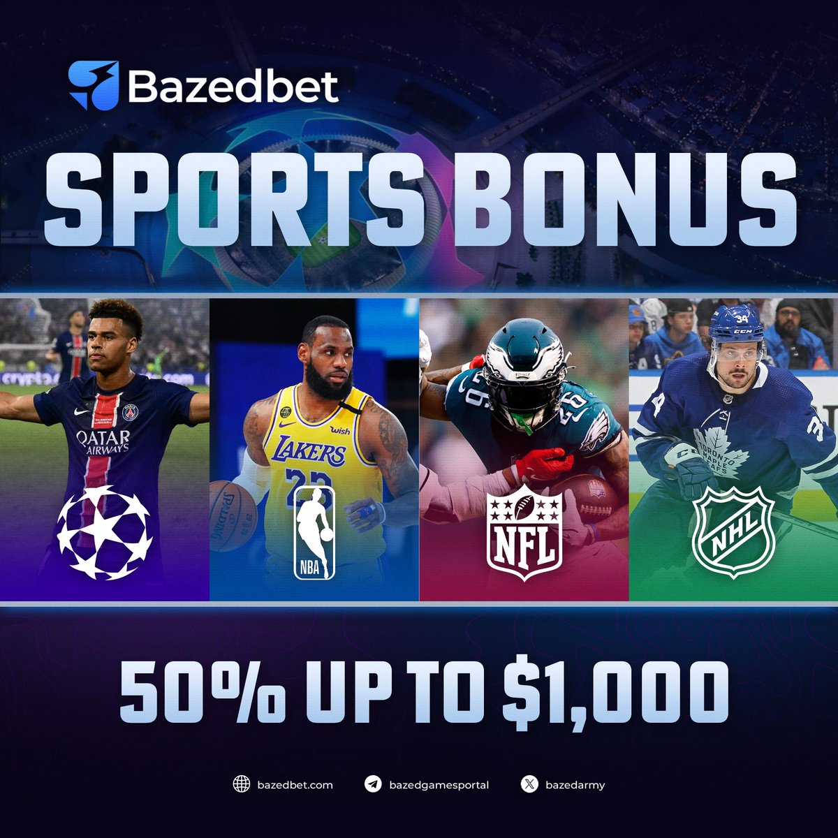 BazedArmy's tweet image. 50% DEPOSIT BONUS ON SPORTS! 🔥

The weekend’s here, all major sports are back and BAZED is where the action happens.

Get a 50% deposit bonus up to $1,000 on all sports bets (min odds 1.2)!

Head over to BazedBet Promotions page to claim yours now !