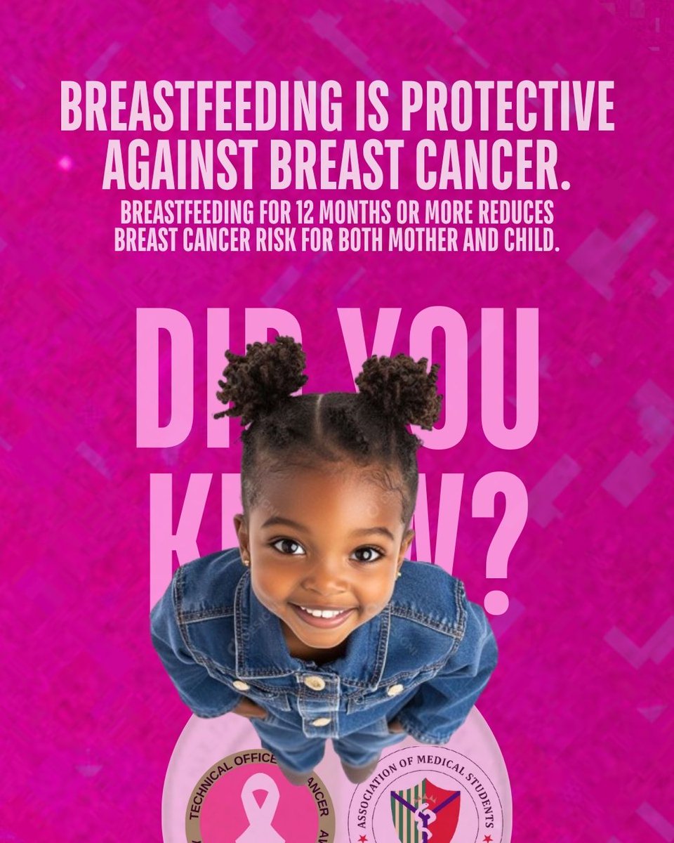 tocaa_amsul's tweet image. 𝑫𝒊𝒅 𝒚𝒐𝒖 𝒌𝒏𝒐𝒘?
#Breastfeeding for 12 months or more can reduce #breastcancer risk not just for moms, but for their children too.🎀
Every drop counts, every bond heals. Let’s spread #awareness and save lives.💖

#BreastCancerAwareness #HealthTips #tocaa_amsul
#PinkOctober