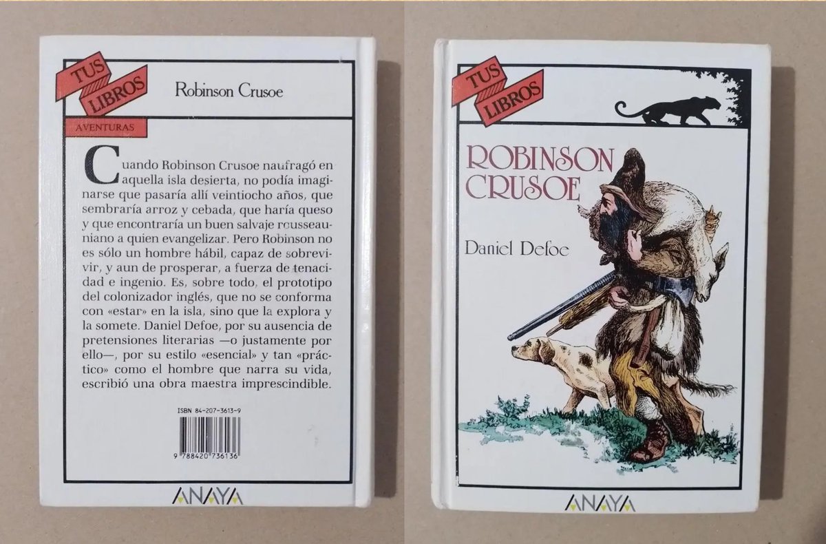 LibrosVintage's tweet image. El 10 de octubre de 1660 se asigna habitualmente como día de nacimiento de Daniel Defoe, autor de &apos;Robinson Crusoe&apos;.

Colección #TusLibros n° 22
Ediciones Generales #Anaya. 6ª edición, 1989
Ilustraciones de J.J. Grandville
todocoleccion.net/libros-clasico… vía @todocoleccion