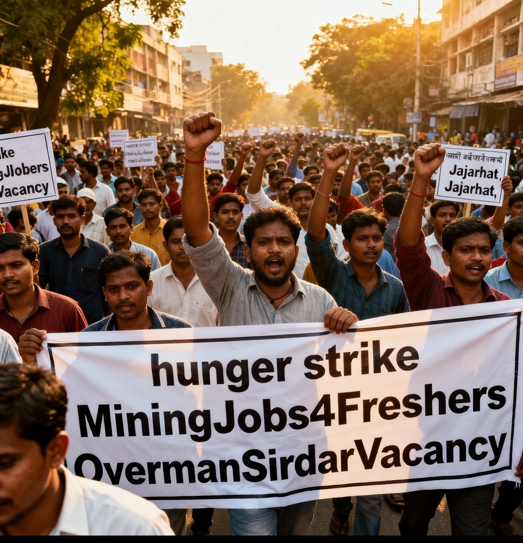 nagaraj_prabha's tweet photo. #hungerstrike
#MiningJobs4Freshers
#OvermanSirdarVacancy
hunger strike at 14 October Rajarhat,Kolkata demanding rights for Coal India Limited Mining Sirdar &amp; Overman. @CoalIndiaHQ @PMOIndia @DGMS1902 @LabourMinistry @kishanreddybjp @RealPMPrasad1  #CoalIndia #SirdarOvermanRights https://t.co/etxsAyuXt9